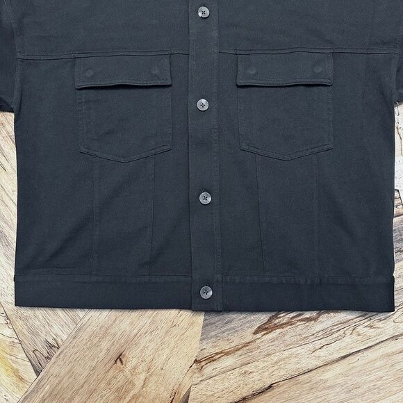Vuori Mackenzie Jacket Medium Washed Black Cotton Shacket Chore Coat Inspo NWT - Picture 14 of 16